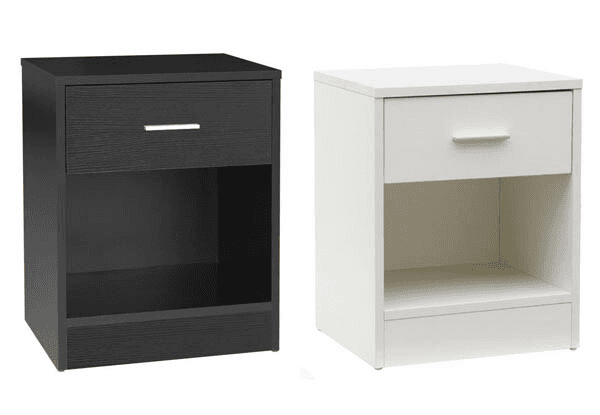 Modern Minimalist Nightstand with LED Drawer & Open Shelf